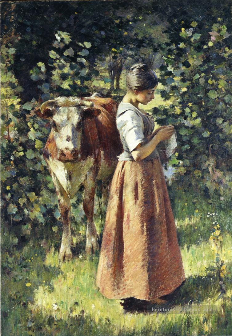 Le Cowherd Théodore Robinson Peintures à l'huile